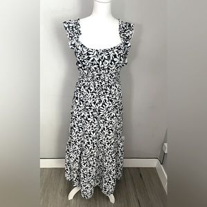 Abercrombie ruffle strap textured maxi dress size large